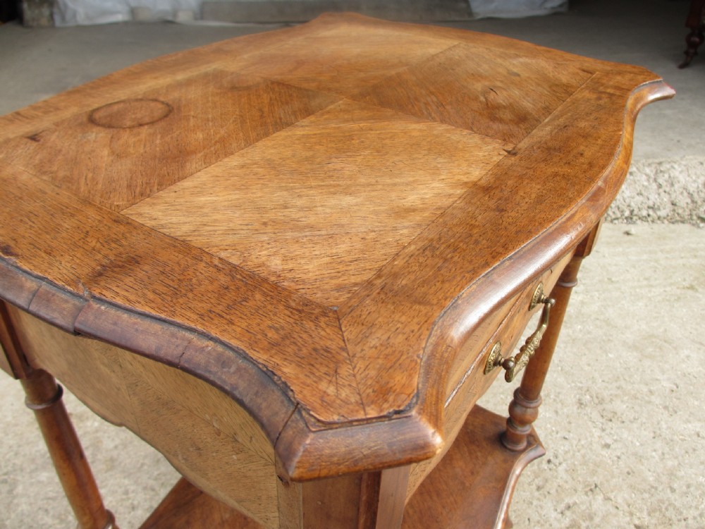 French walnut and mahogany sewing work table View IV