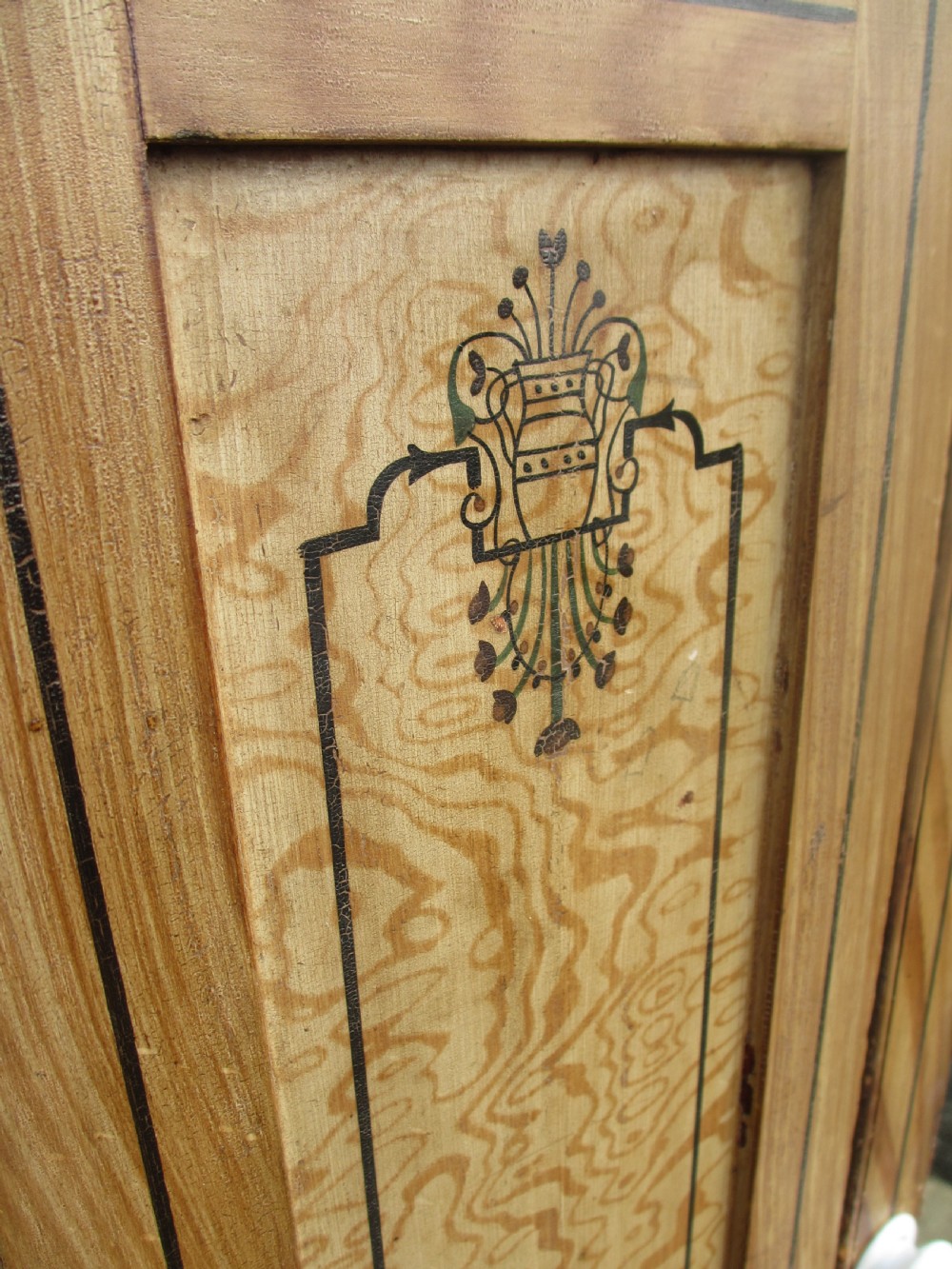 Victorian scumbled painted pine wardrobe  View V