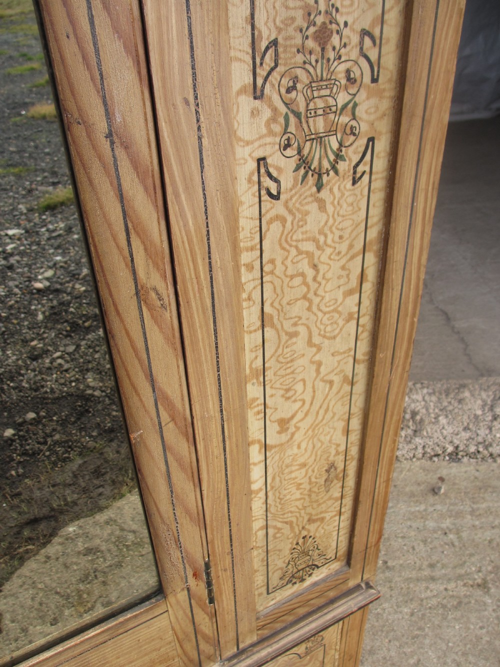 Victorian scumbled painted pine wardrobe  View IX