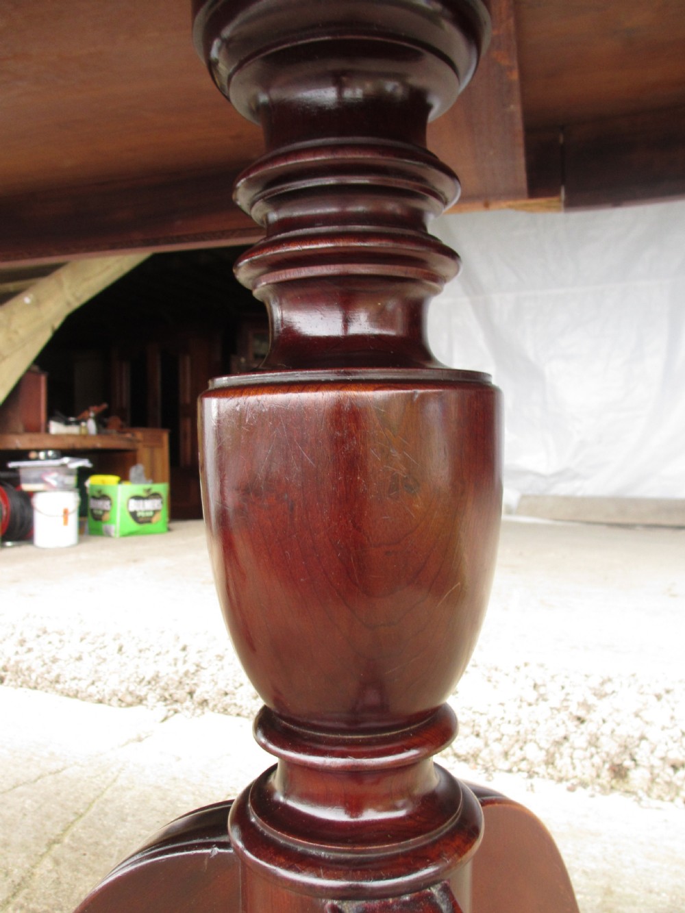 Regency style mahogany d-end dining table  View IX