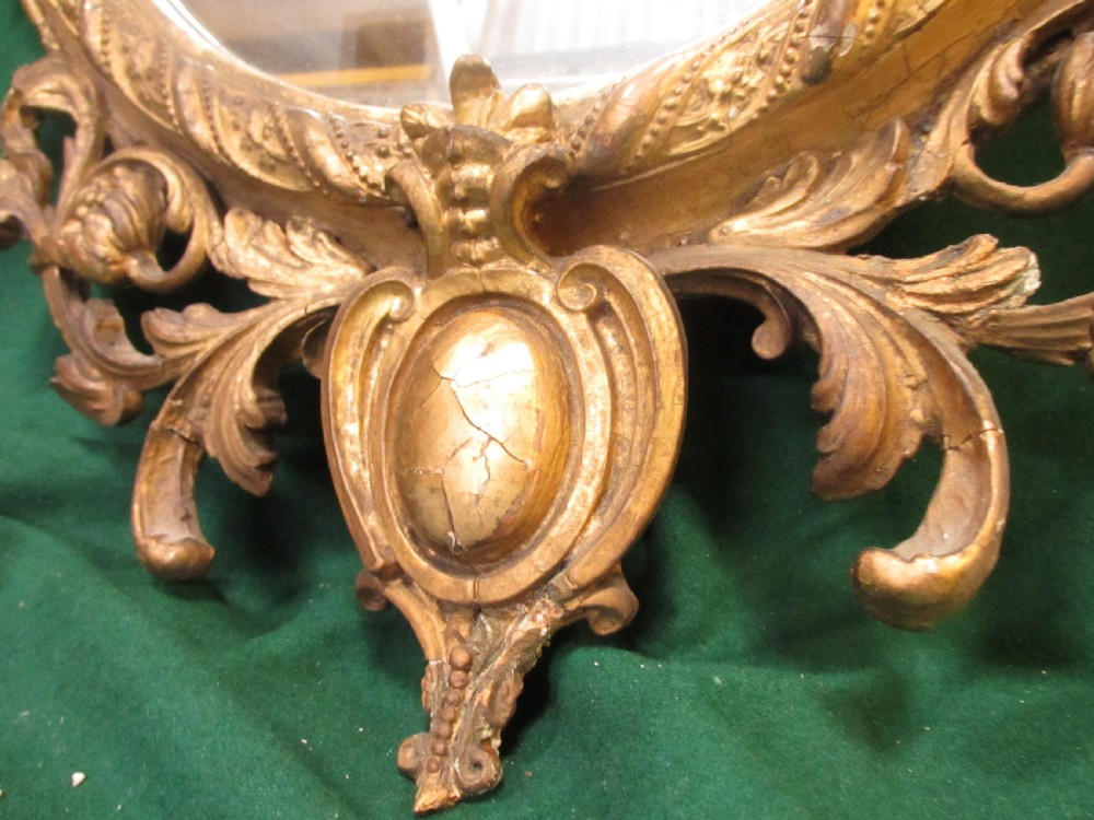 18th century gilt framed oval wall hanging mirror View V
