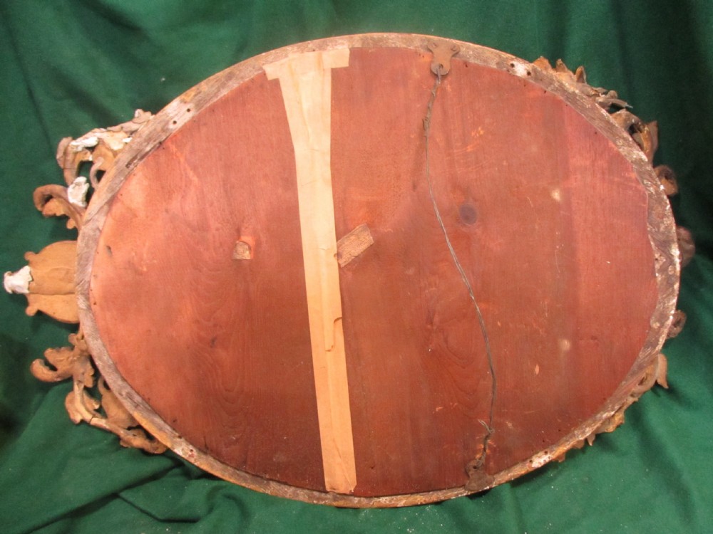 18th century gilt framed oval wall hanging mirror View X