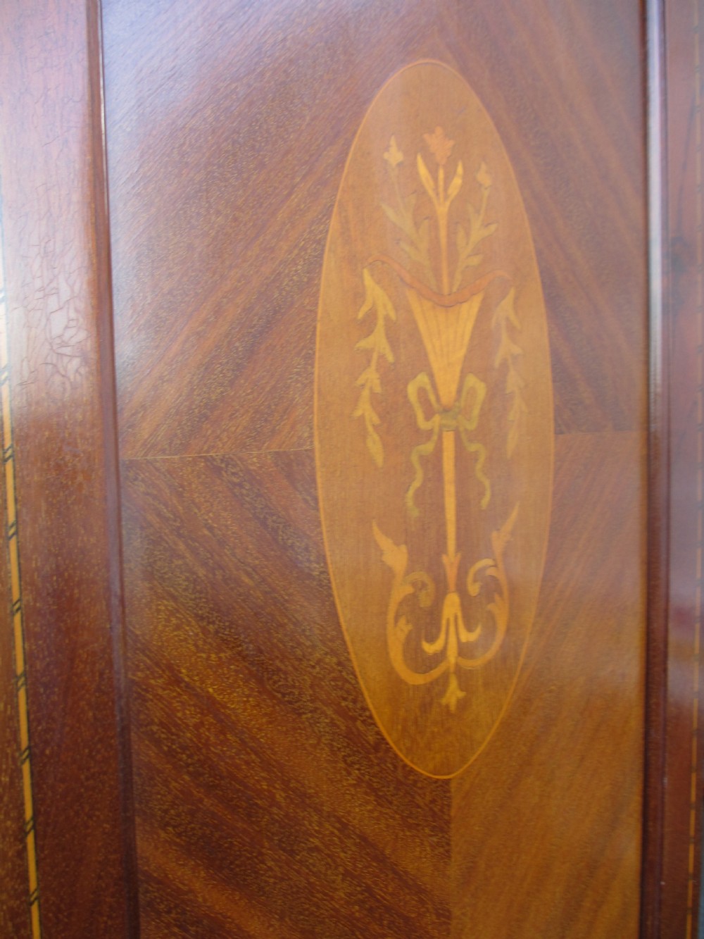 Edwardian inlaid mahogany Sheraton revival wardrobe  View IV