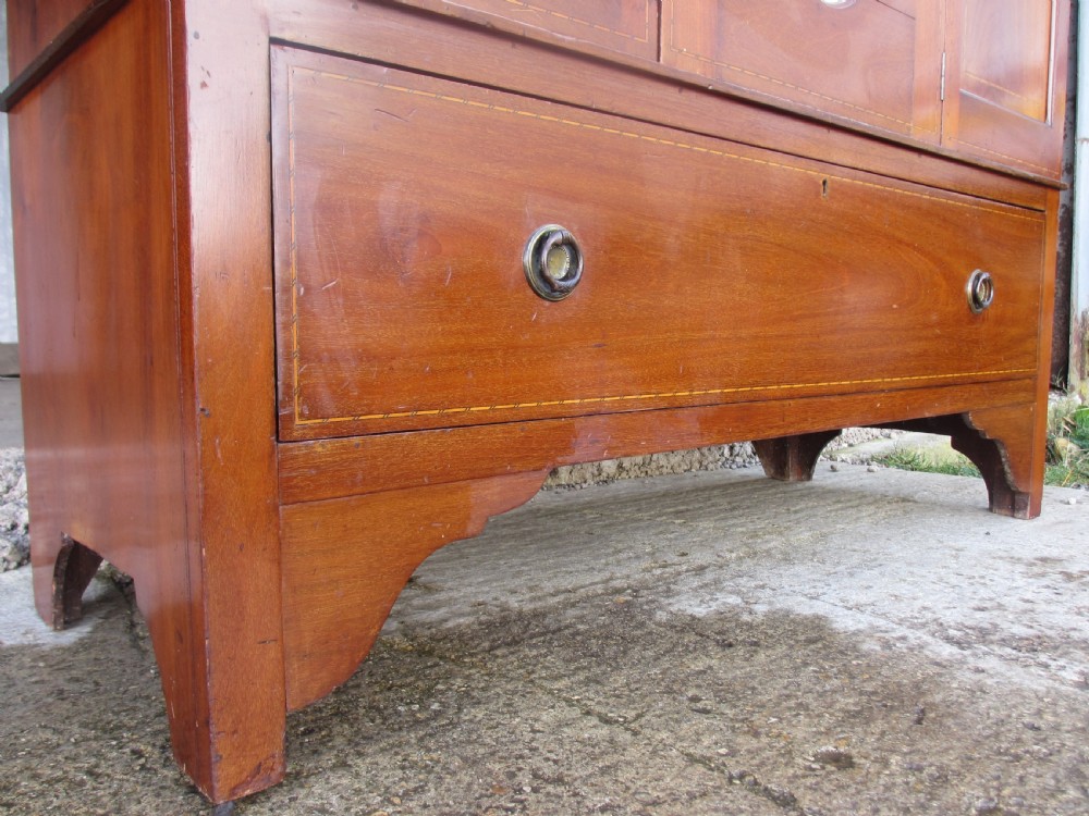 Edwardian inlaid mahogany Sheraton revival wardrobe  View VII