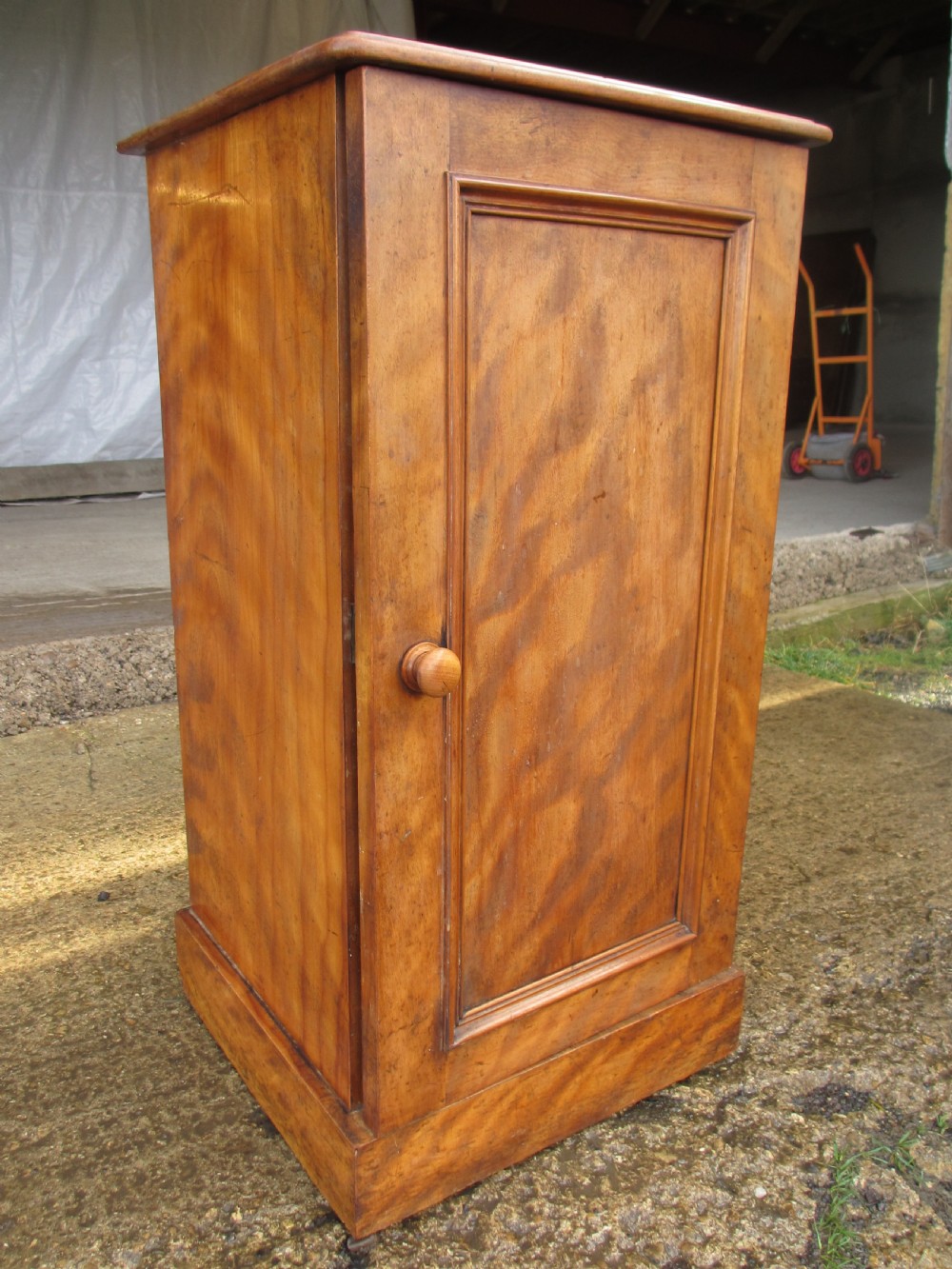 Victorian mahogany bedside cabinet with shelved interior  View II