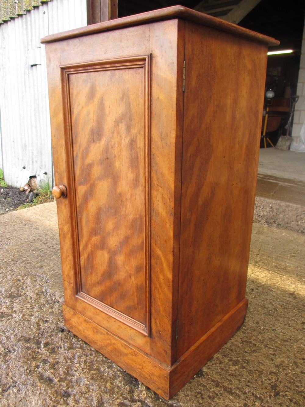 Victorian mahogany bedside cabinet with shelved interior  View III