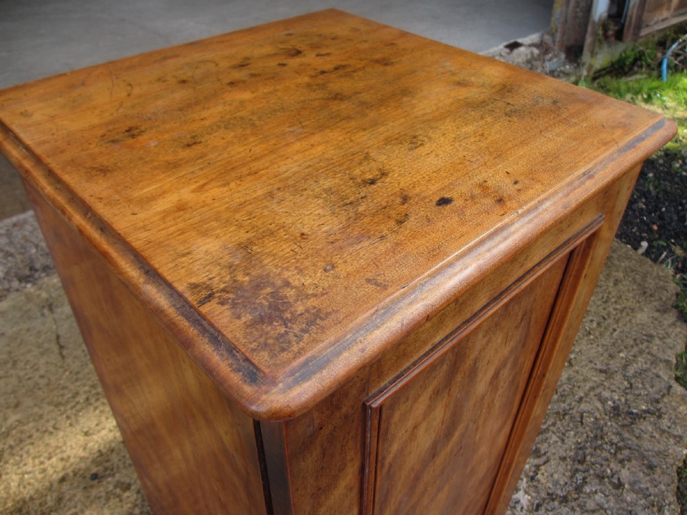 Victorian mahogany bedside cabinet with shelved interior  View IV