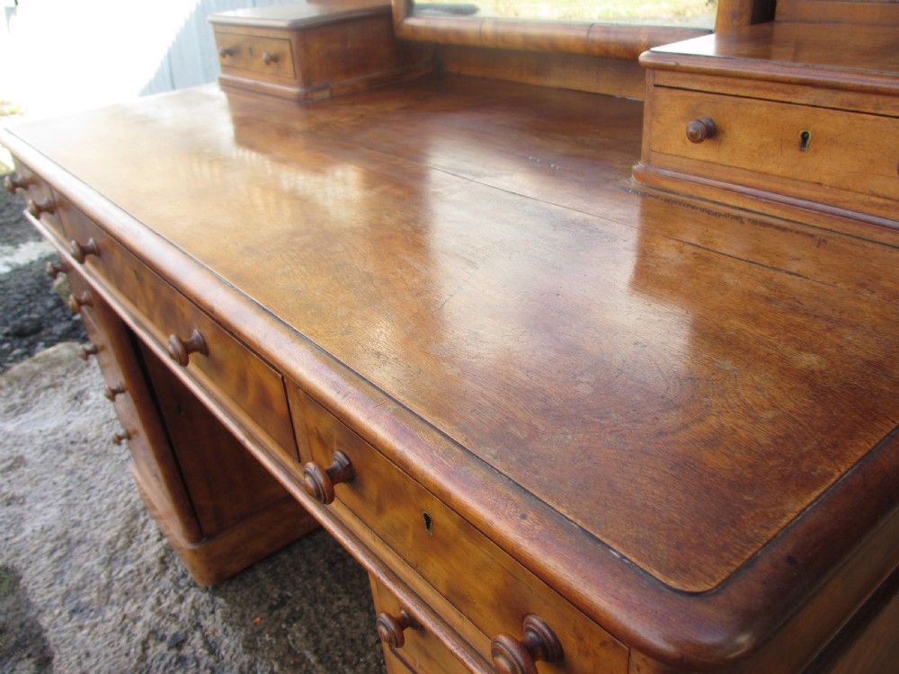 Victorian mahogany twin pedestal duchess dressing table  View V