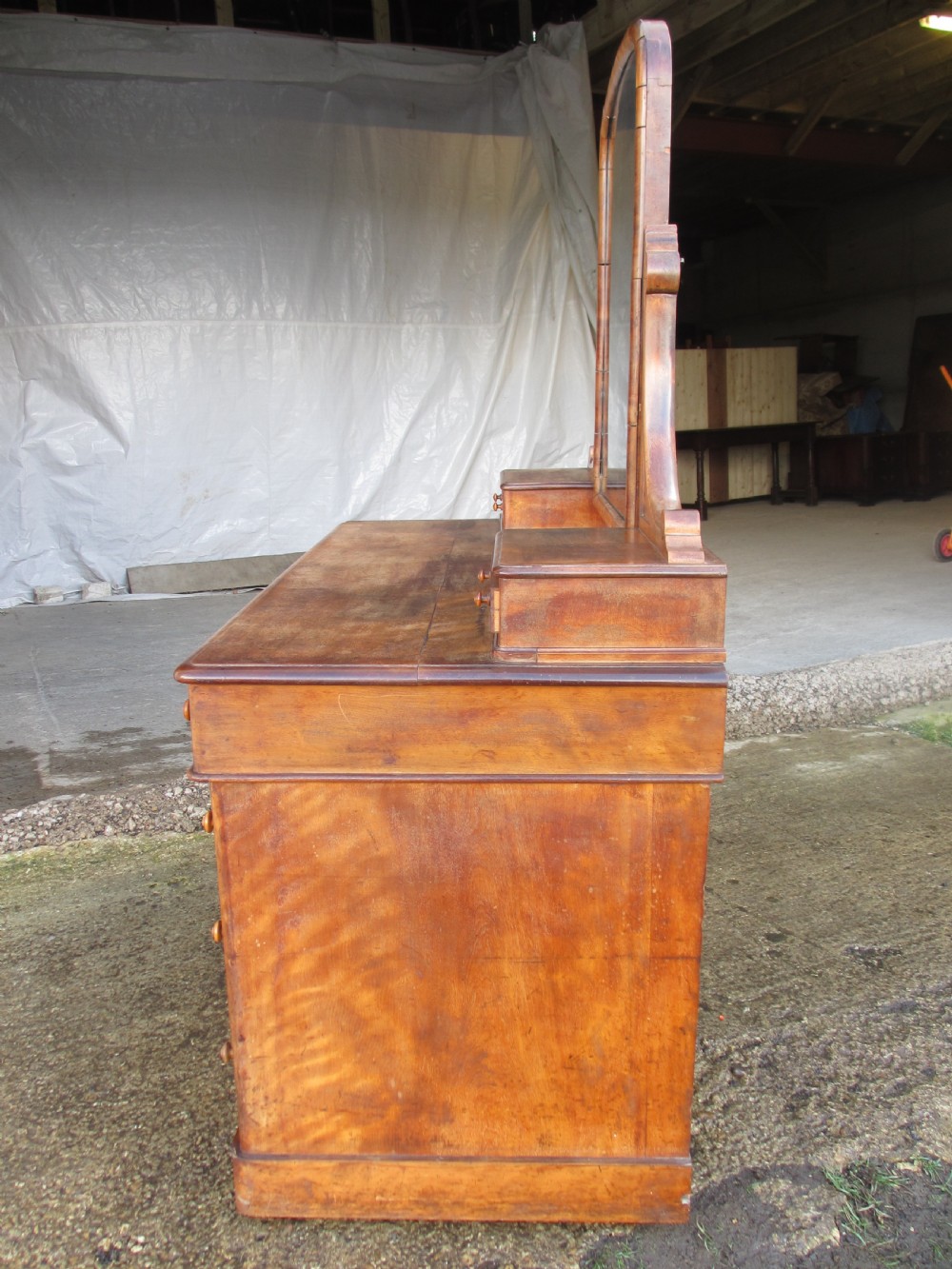 Victorian mahogany twin pedestal duchess dressing table  View XI