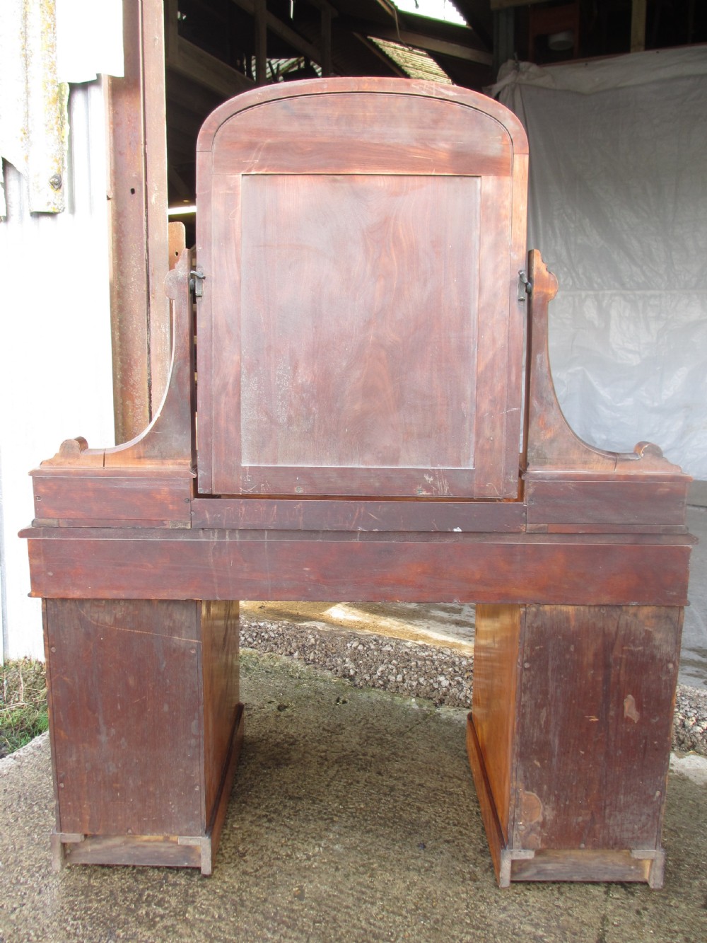 Victorian mahogany twin pedestal duchess dressing table  View XII