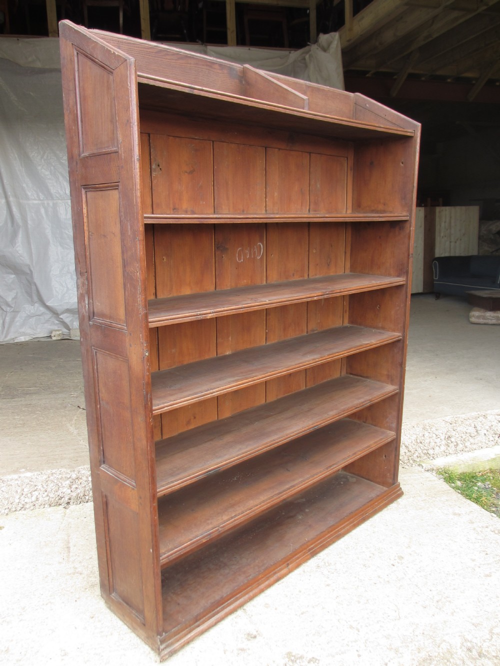 Large 19th century oak 6 tier bookcase  View II
