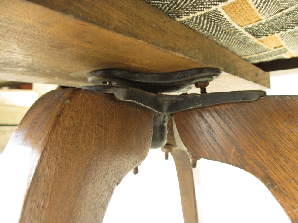 Edwardian oak spindle back swivel desk chair  View IX