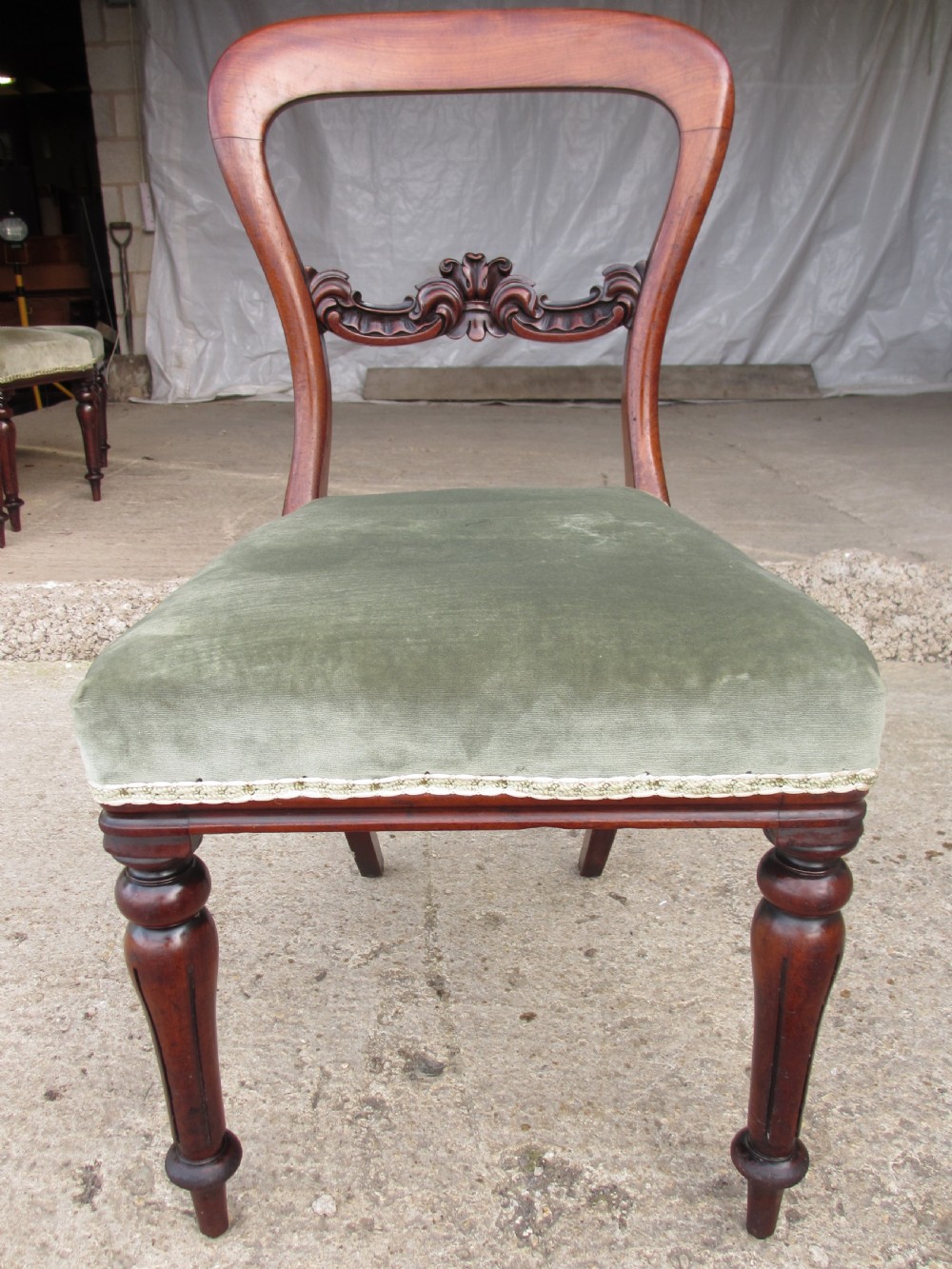Set of four Victorian mahogany upholstered chairs View III