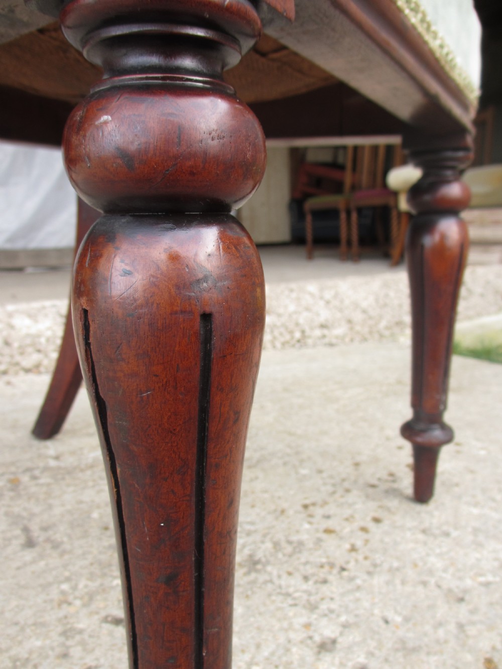 Set of four Victorian mahogany upholstered chairs View X
