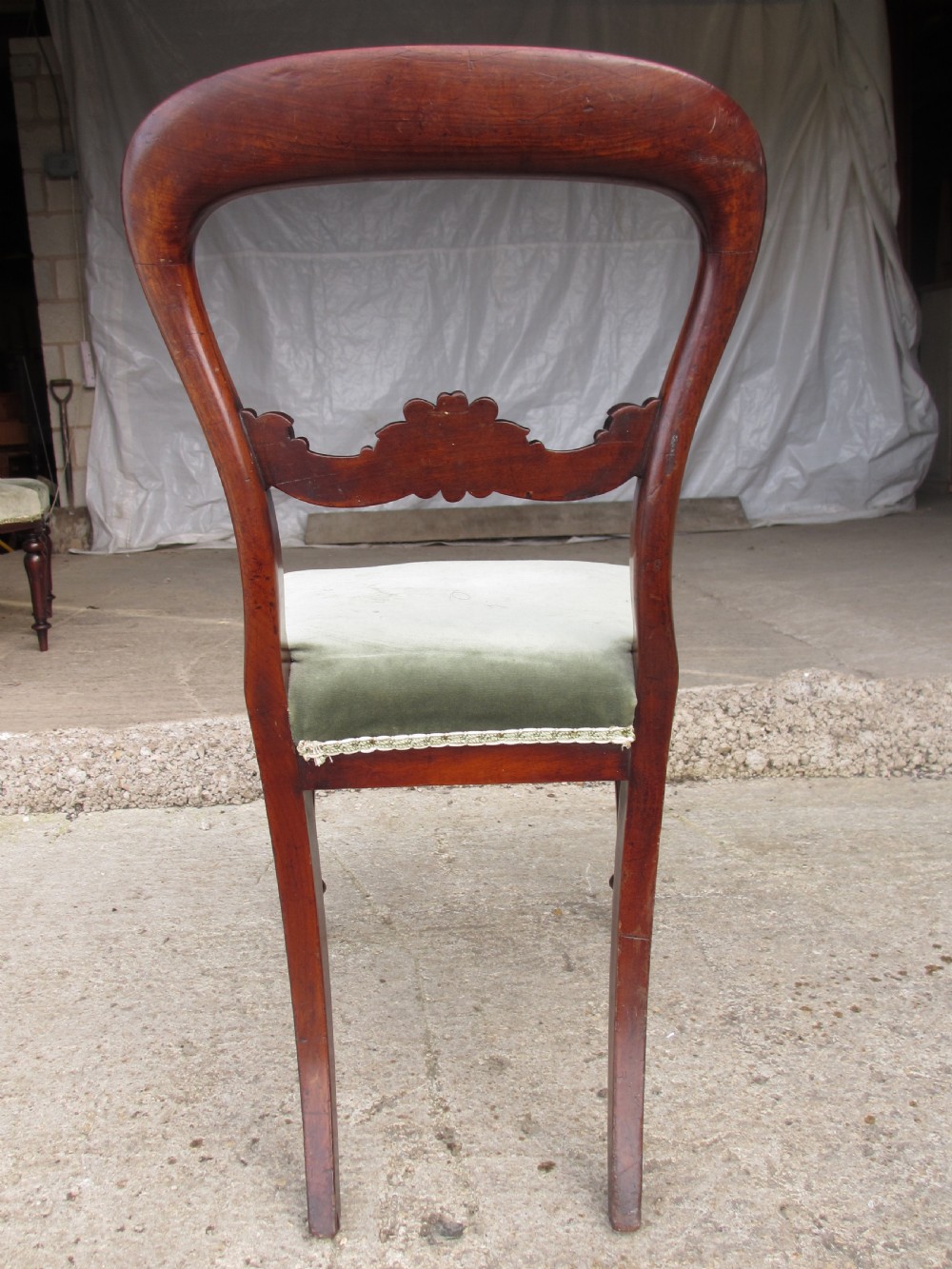 Set of four Victorian mahogany upholstered chairs View XII
