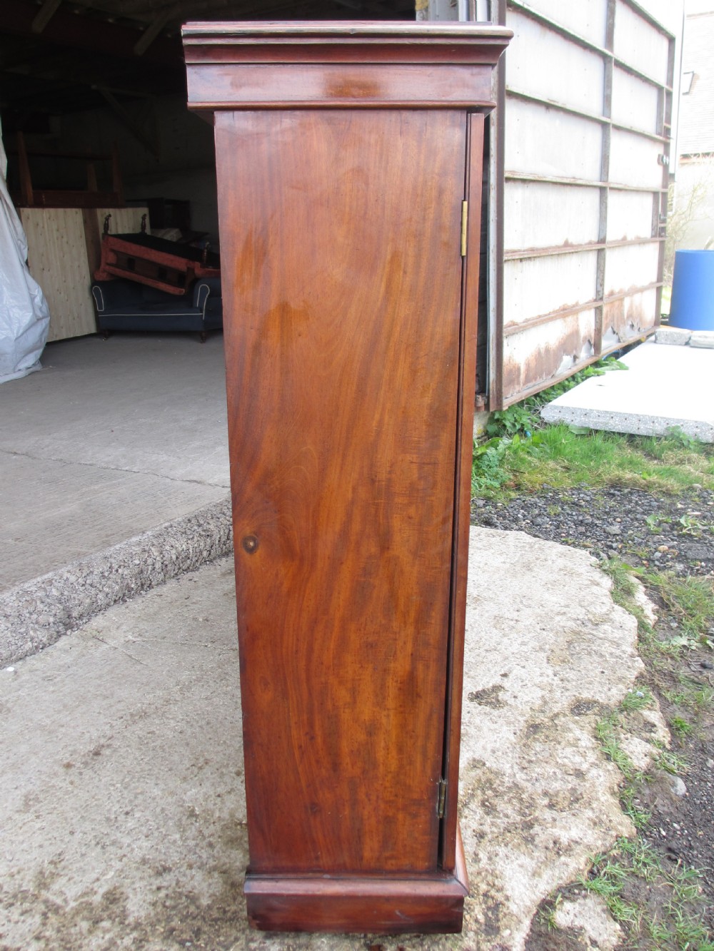 Victorian flame Mahogany breakfront open bookcase View XI