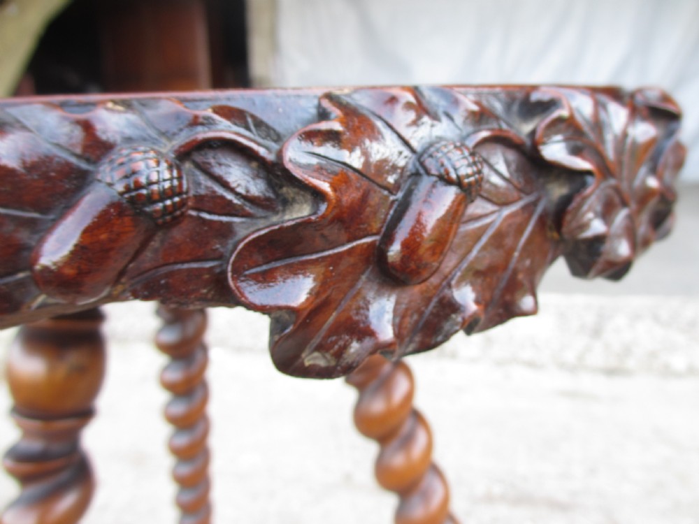 19th Century Oak and Walnut round top Gypsy occasional table View VII
