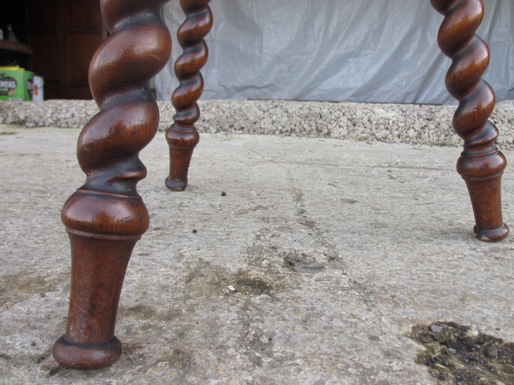 19th Century Oak and Walnut round top Gypsy occasional table View IX