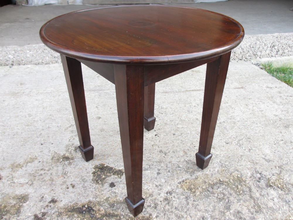 19th Century small Mahogany round top occasional table View II