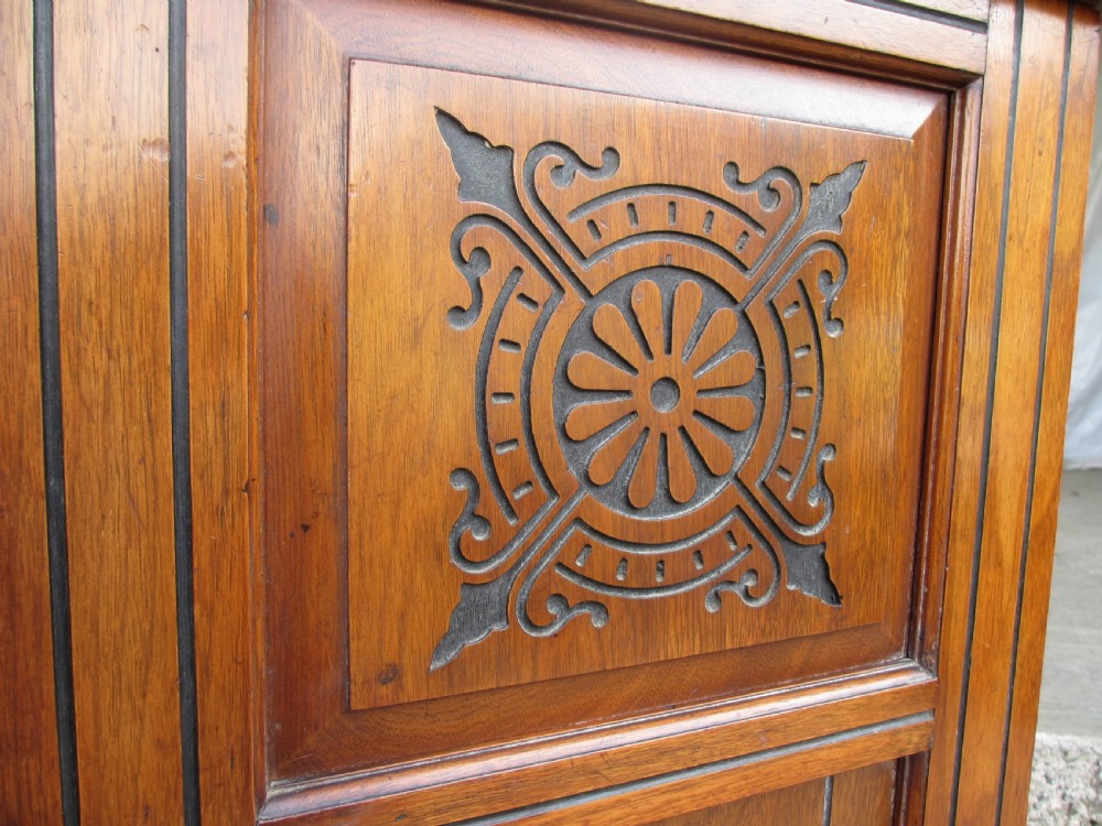 Victorian Mahogany and Walnut bedside pot cupboard View VI