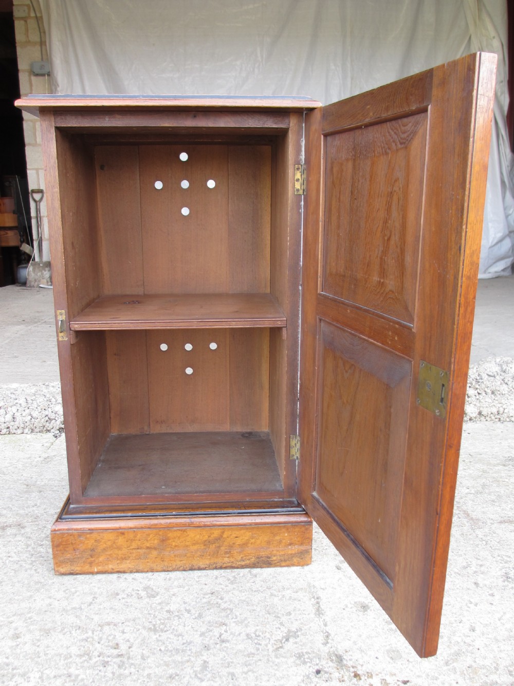 Victorian Mahogany and Walnut bedside pot cupboard View VIII
