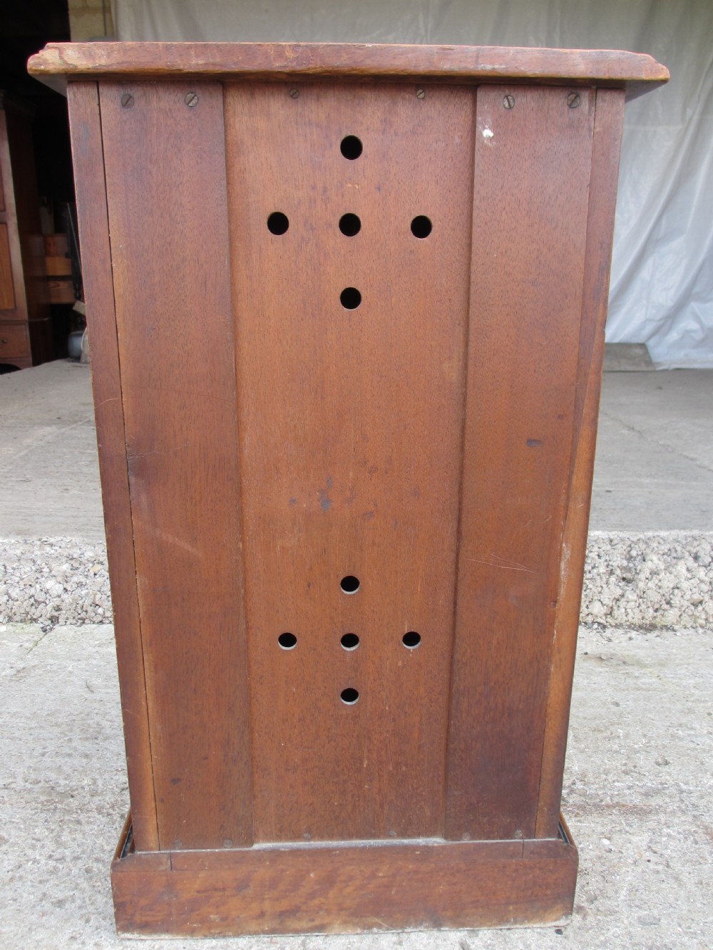 Victorian Mahogany and Walnut bedside pot cupboard View X