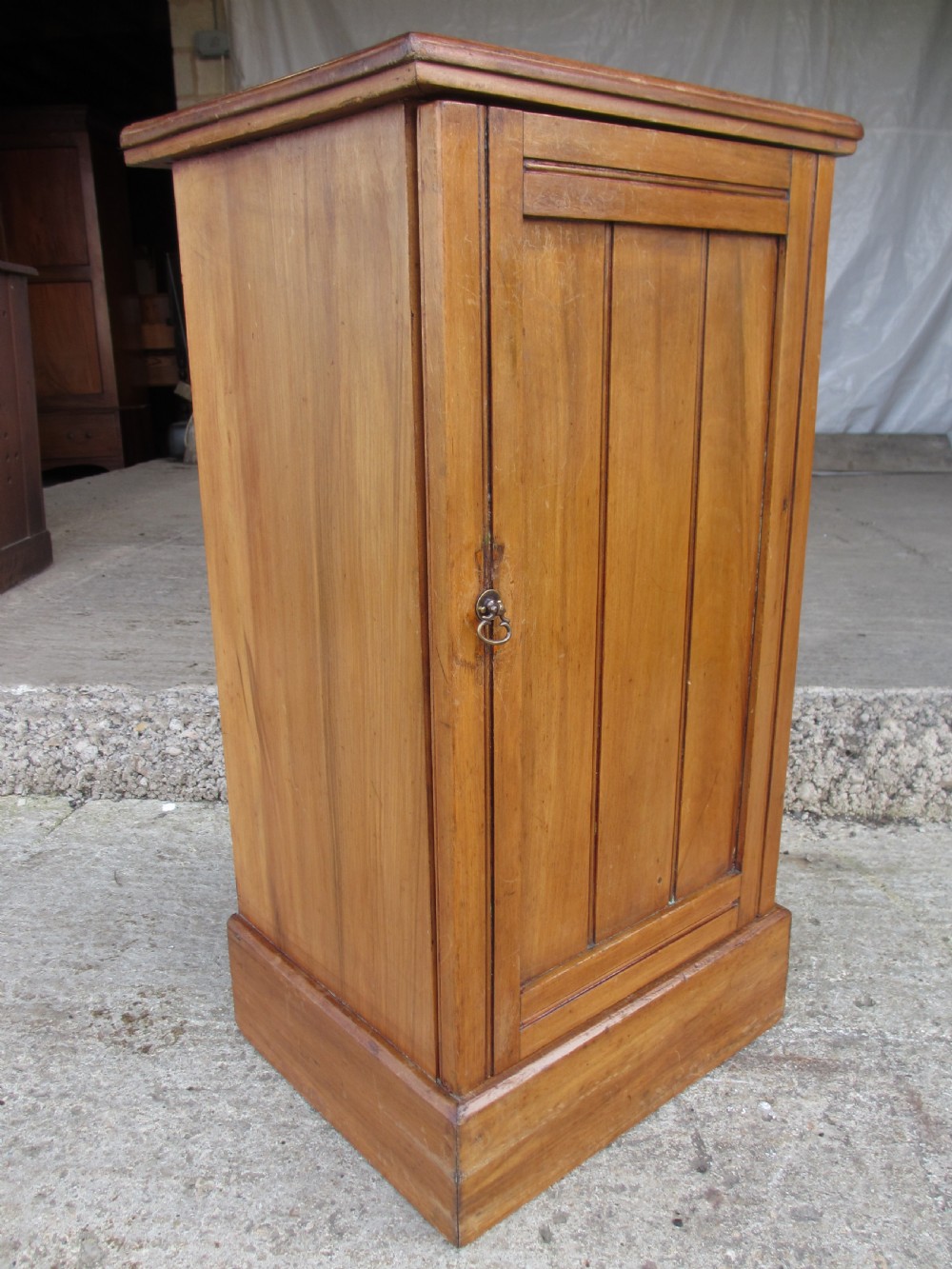 Victorian Mahogany and Walnut bedside pot cupboard  View II