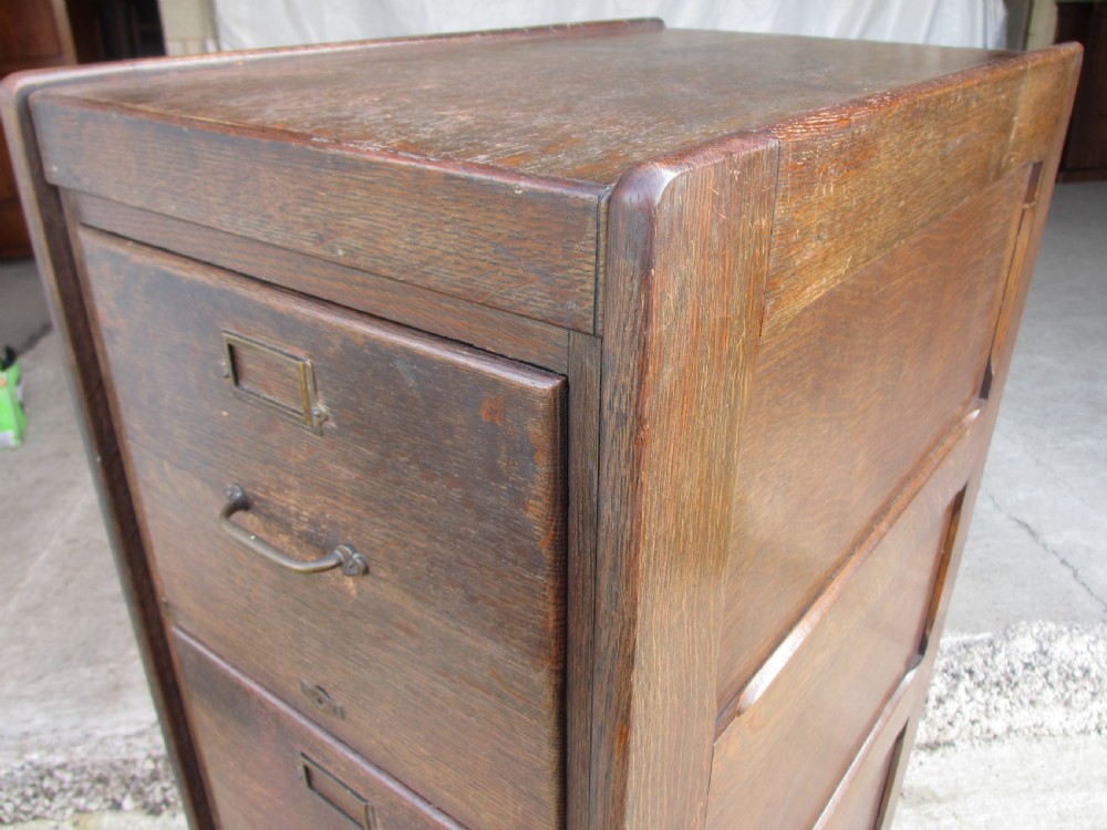 Edwardian Oak 4 drawer filing cabinet View IV