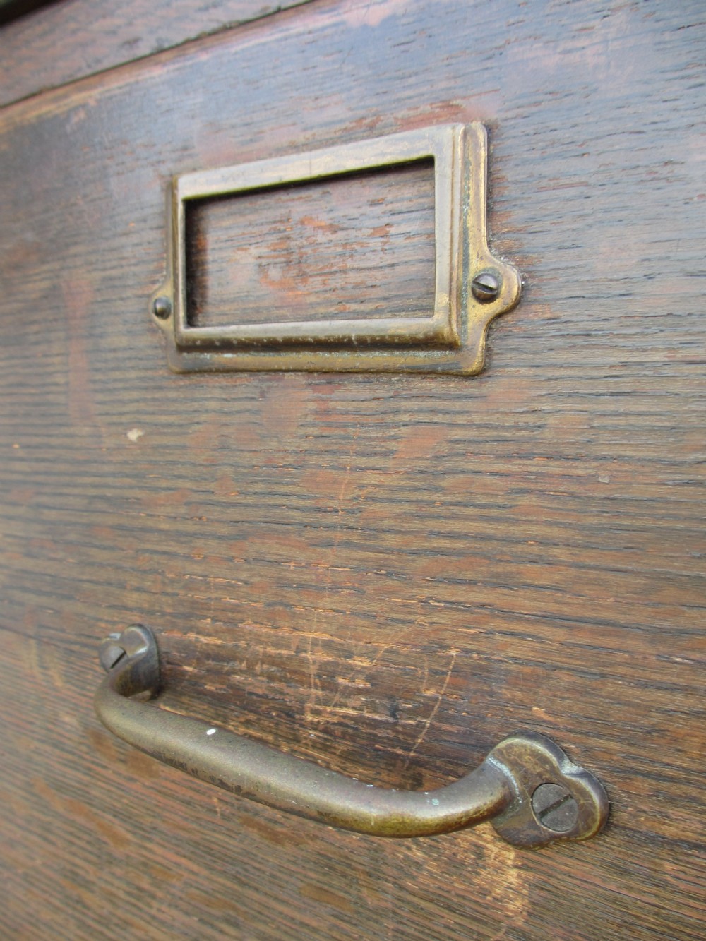 Edwardian Oak 4 drawer filing cabinet View V