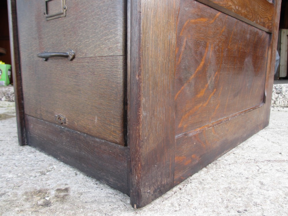 Edwardian Oak 4 drawer filing cabinet View VII