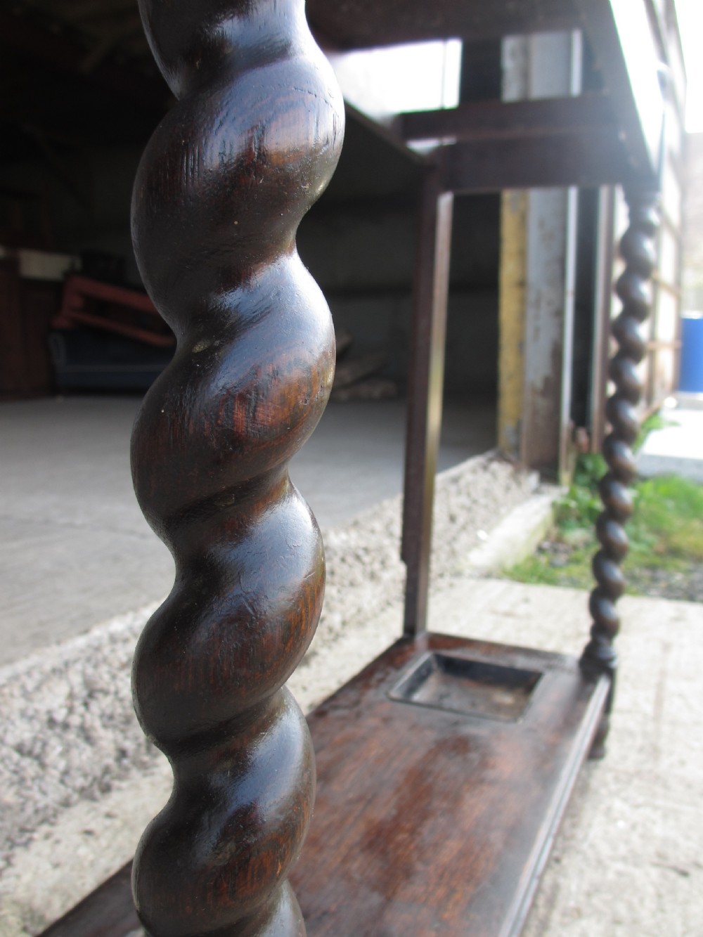 Victorian Oak mirrored hall stand View IX