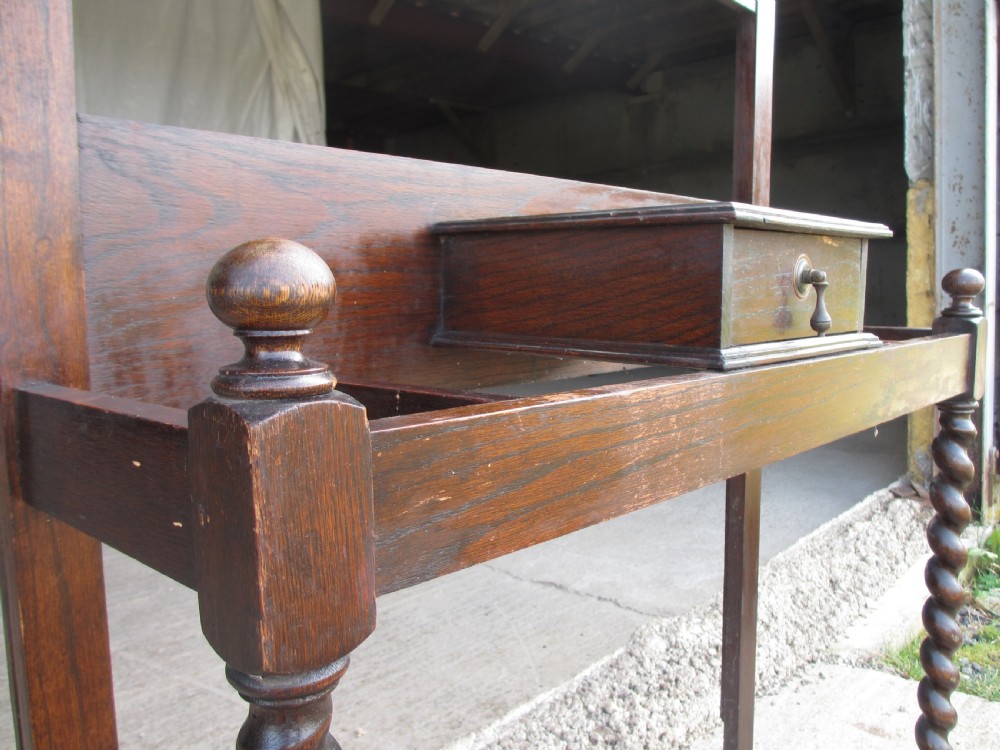 Victorian Oak mirrored hall stand View X
