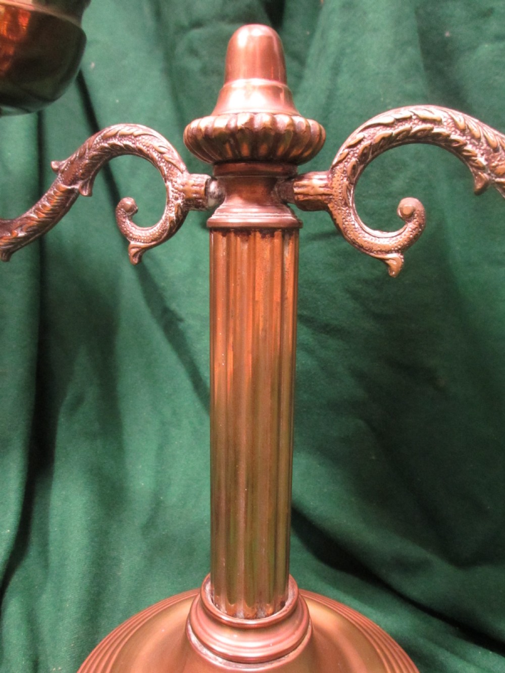 Victorian brass twin oil lamp View VI