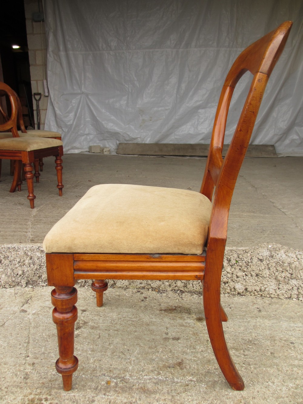 Set of 6 Victorian Walnut balloon back dining chairs View XI