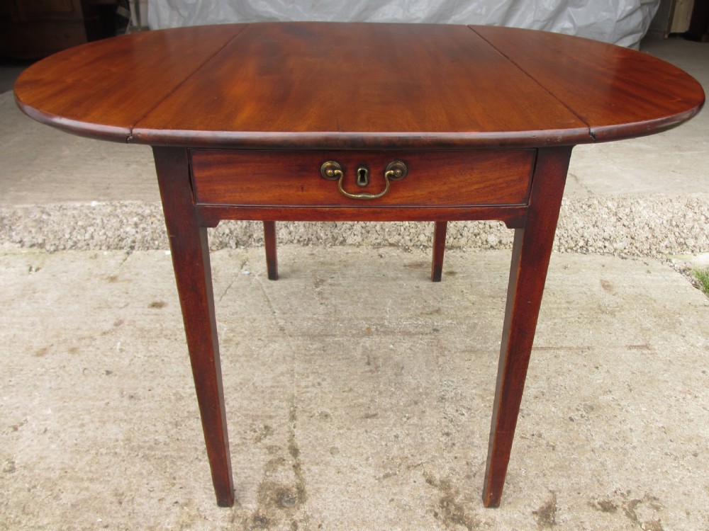 19th century mahogany drop-leaf twin drawer Pembroke dining table