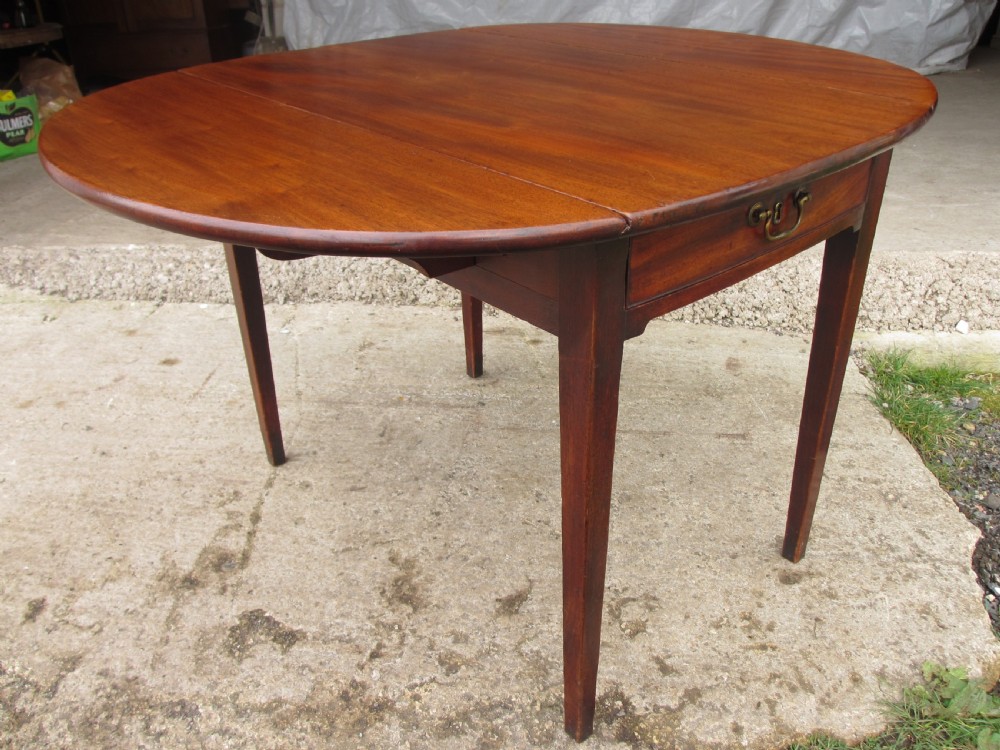19th century mahogany drop-leaf twin drawer Pembroke dining table View II