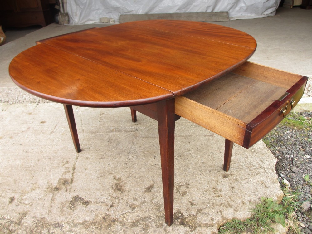 19th century mahogany drop-leaf twin drawer Pembroke dining table View III