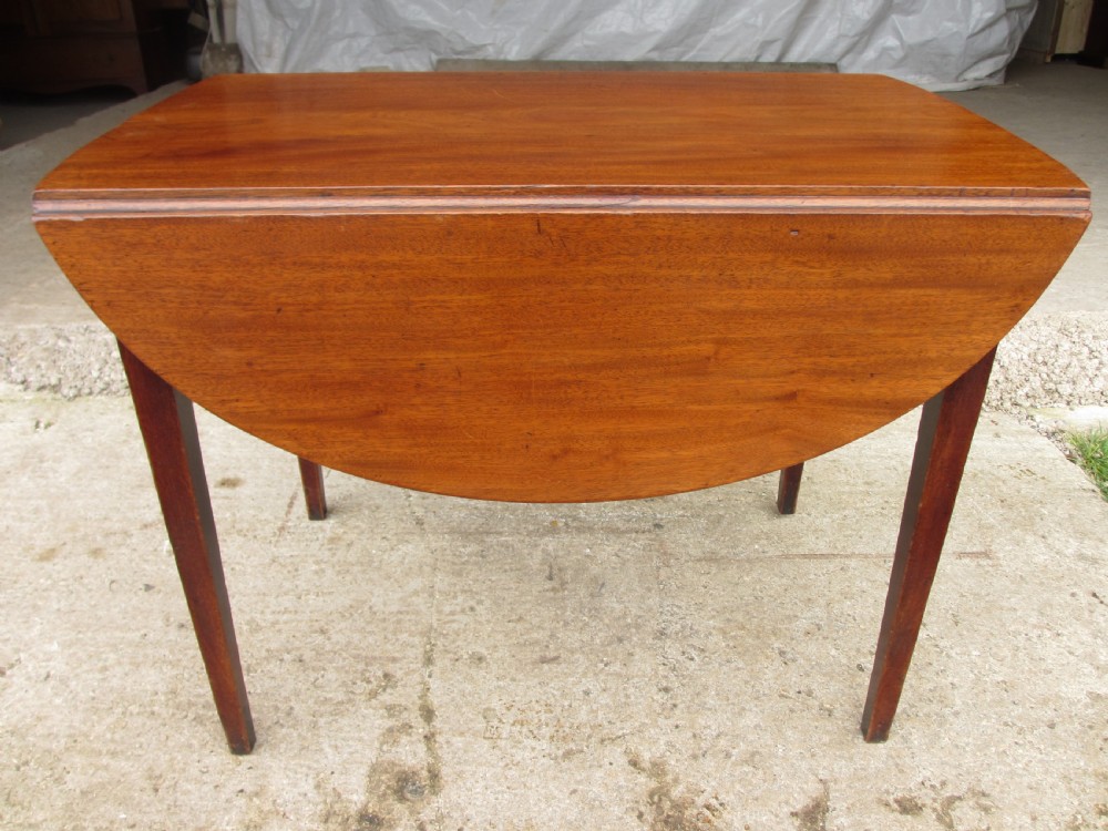 19th century mahogany drop-leaf twin drawer Pembroke dining table View IX