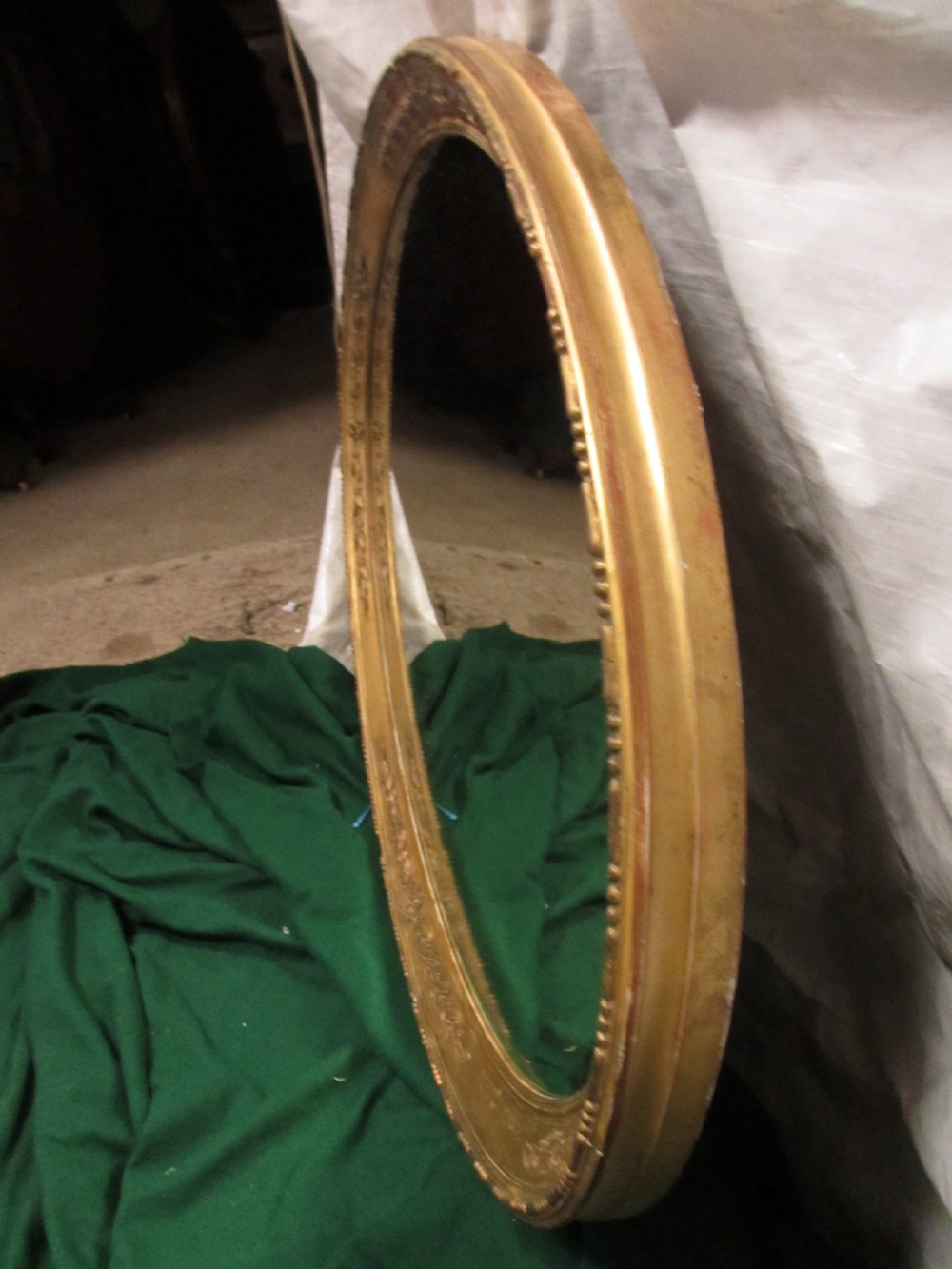 Early 19th century oval gilt framed bevel edged mirror View IX