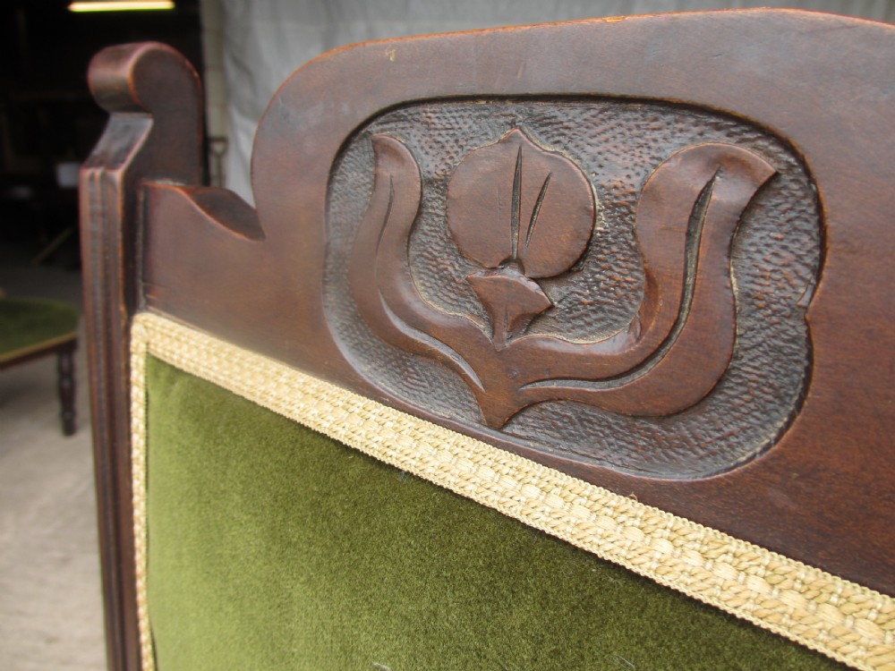Four Victorian mahogany Art Nouveau dining chairs View VI