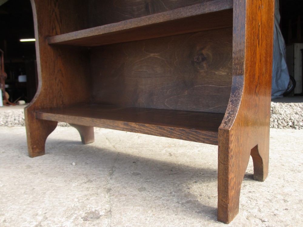 Edwardian oak bureau bookcase with lockable work station View IV