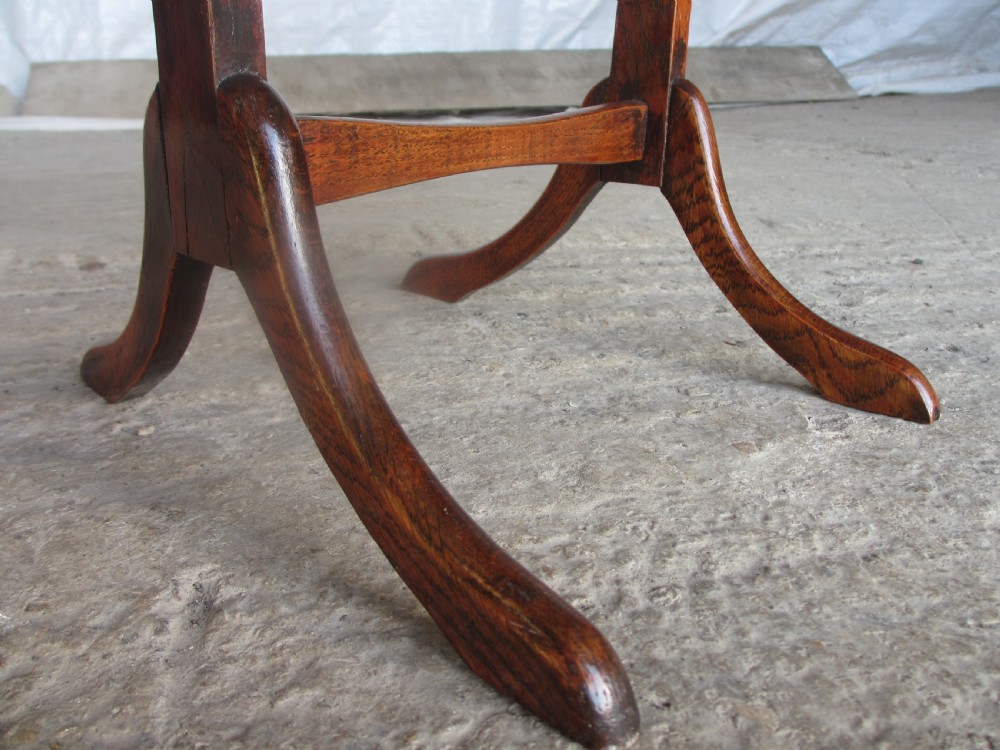 Unusual Victorian oak folding swivel cake stand View IX