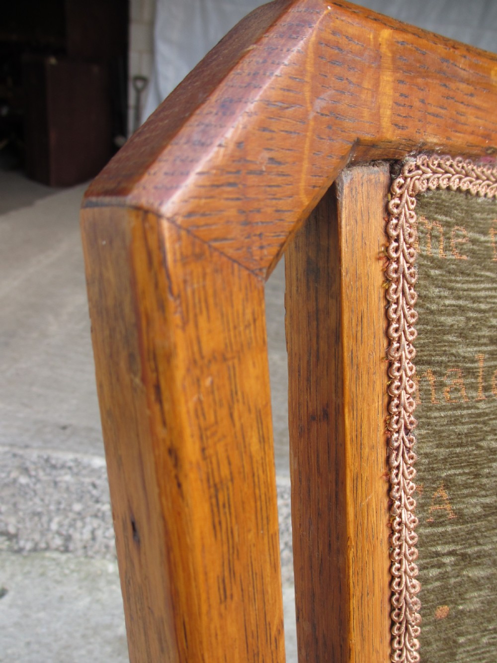 Victorian oak swivel desk chair with upholstered seat and back View III