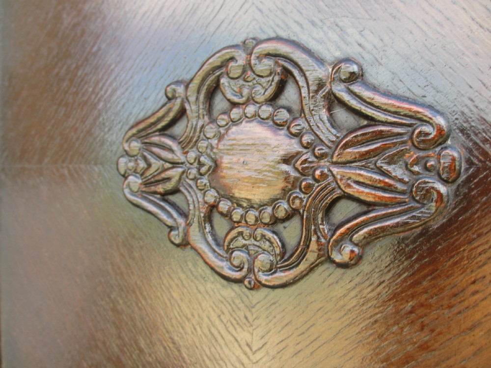 Early 20th century oak canted cornered hall cupboard View IV