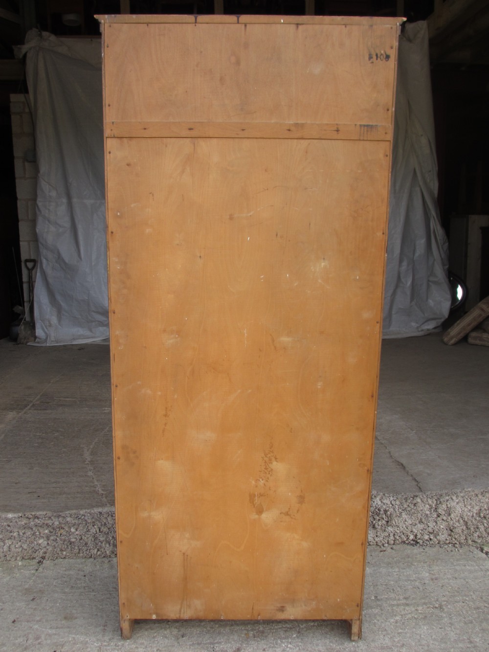Early 20th century oak canted cornered hall cupboard View XII