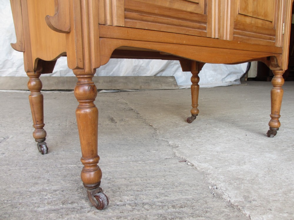 Victorian satinwood washstand with mirrored and marble back View VI