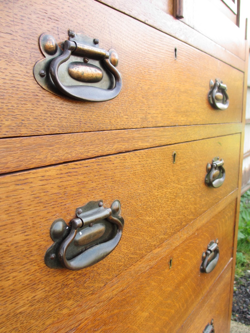 Late 19th century golden oak compactum wardrobe View VI