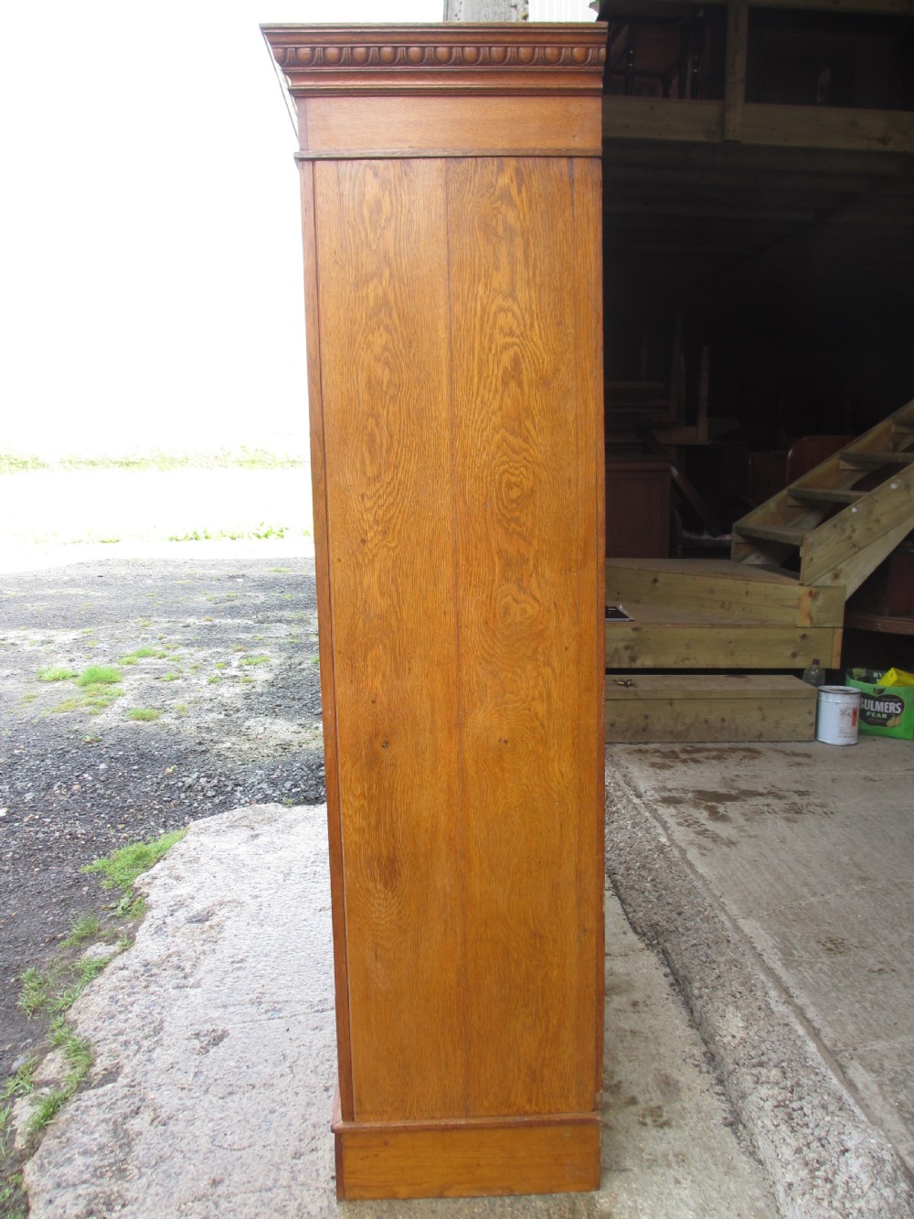 Late 19th century golden oak compactum wardrobe View XII