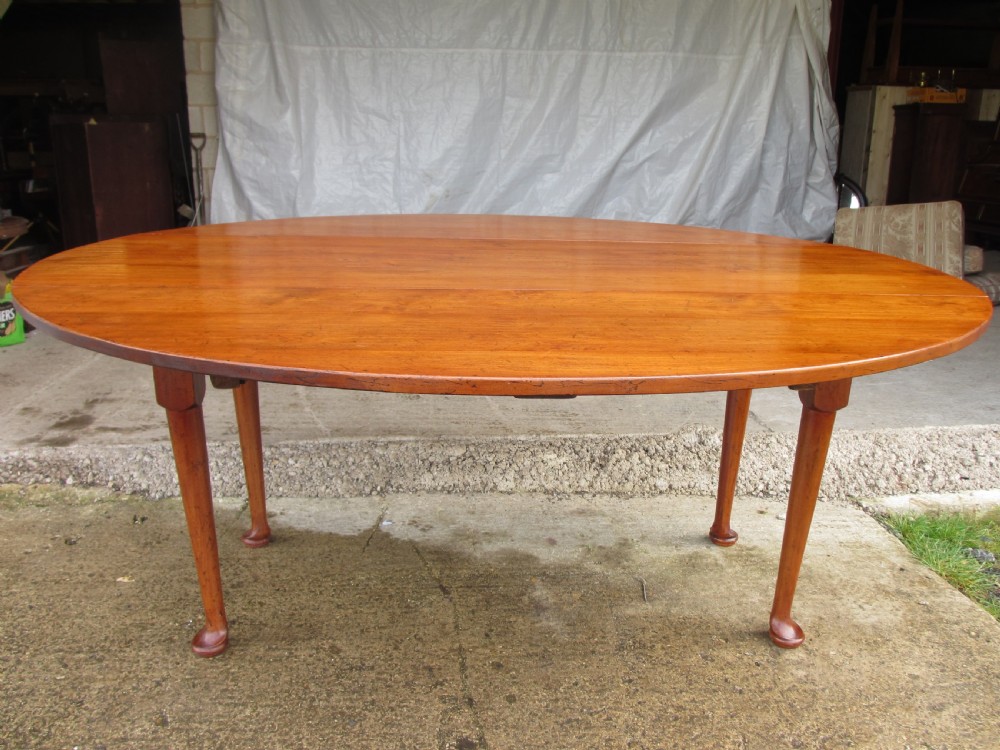 19th century mahogany drop leaf oval wake table 