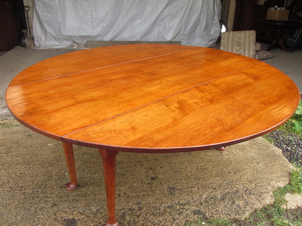 19th century mahogany drop leaf oval wake table  View III